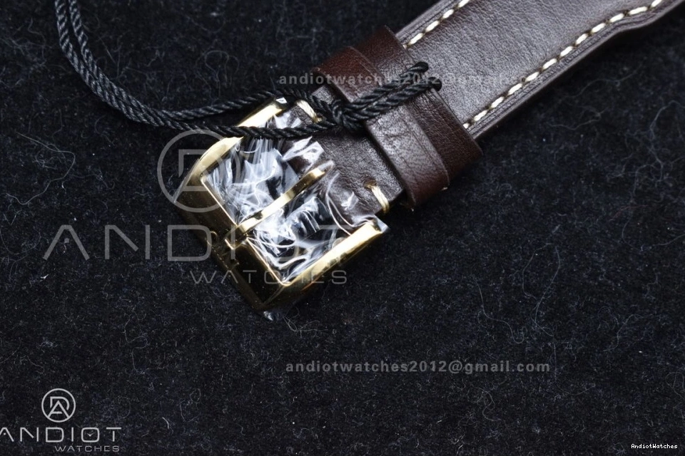 on Dial ZF IW501005 Leather Minimalist Strap Best Real Brown Big A 519 Bronze Black Edition 1:1 Pilot 0407